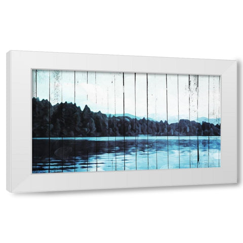 Abstract On The Lake White Modern Wood Framed Art Print by Villa, Mlli