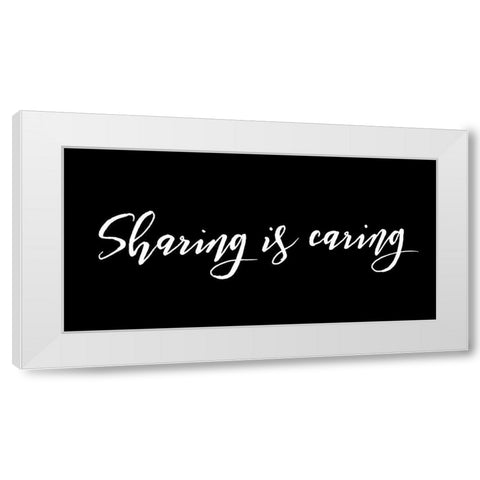 Sharing Is Caring Black White Modern Wood Framed Art Print by Villa, Mlli