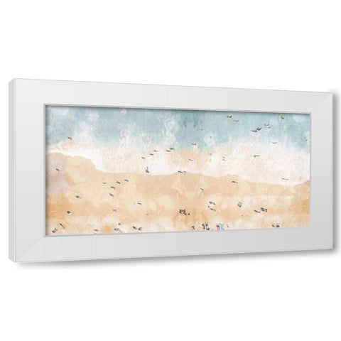 Beach Fun White Modern Wood Framed Art Print by Villa, Mlli