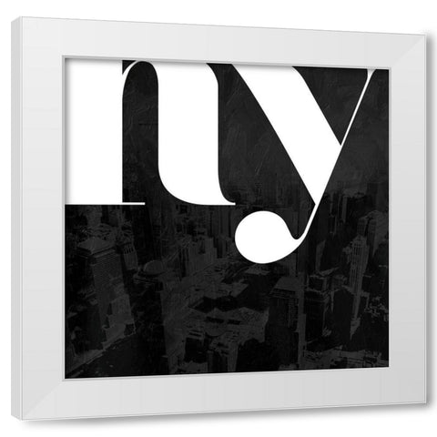Black NY White Modern Wood Framed Art Print by Villa, Mlli