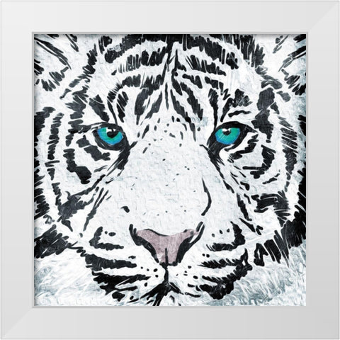 Look Into My Eyes White Modern Wood Framed Art Print by Villa, Mlli