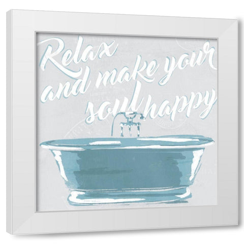 Soul Happy White Modern Wood Framed Art Print by Villa, Mlli