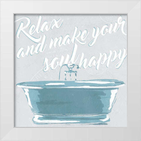 Soul Happy White Modern Wood Framed Art Print by Villa, Mlli