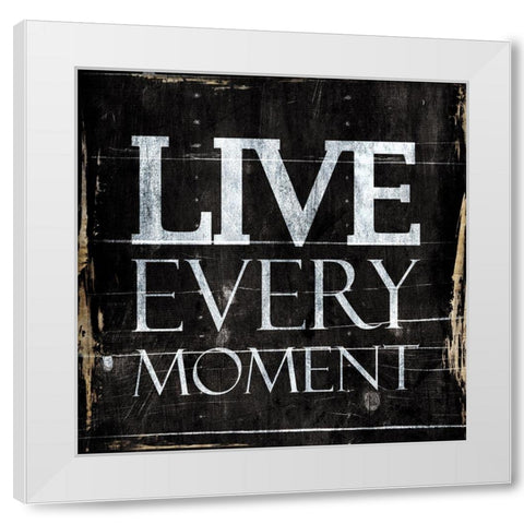 Live White Modern Wood Framed Art Print by Villa, Mlli