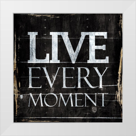 Live White Modern Wood Framed Art Print by Villa, Mlli