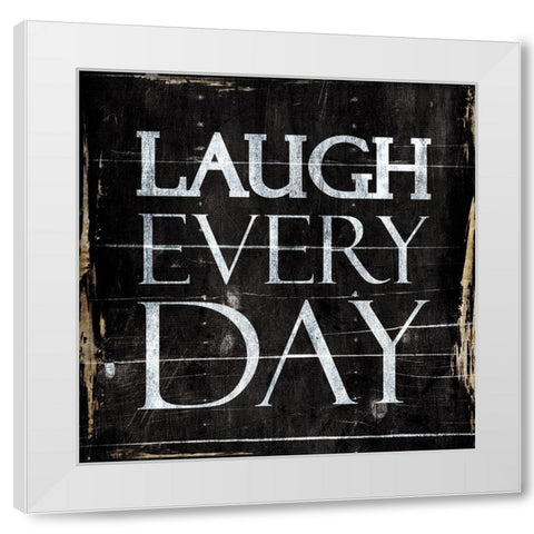 Laugh White Modern Wood Framed Art Print by Villa, Mlli