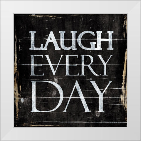 Laugh White Modern Wood Framed Art Print by Villa, Mlli