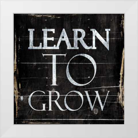 Learn White Modern Wood Framed Art Print by Villa, Mlli