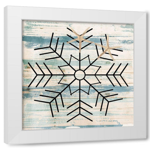 Star Flake White Modern Wood Framed Art Print by Villa, Mlli
