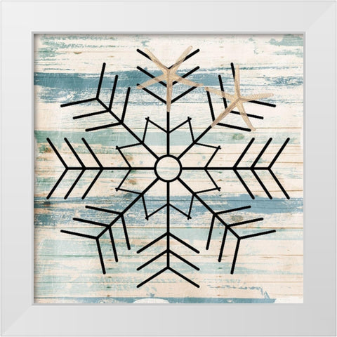 Star Flake White Modern Wood Framed Art Print by Villa, Mlli