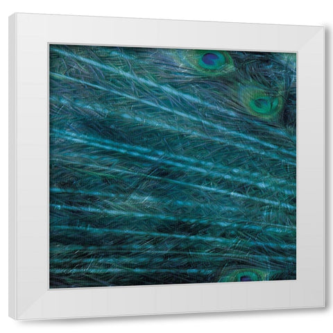 Peacock Galaxy One White Modern Wood Framed Art Print by Villa, Mlli