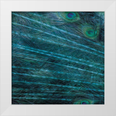 Peacock Galaxy One White Modern Wood Framed Art Print by Villa, Mlli