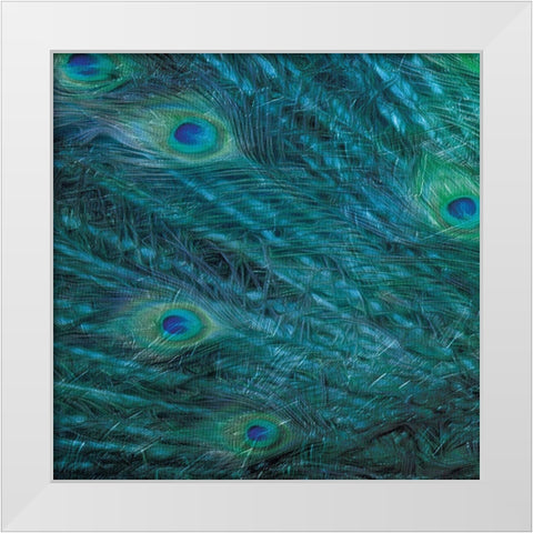 Peacock Galaxy Two White Modern Wood Framed Art Print by Villa, Mlli