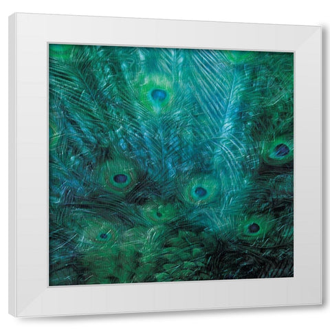 Peacock Galaxy Three White Modern Wood Framed Art Print by Villa, Mlli