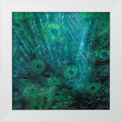 Peacock Galaxy Three White Modern Wood Framed Art Print by Villa, Mlli