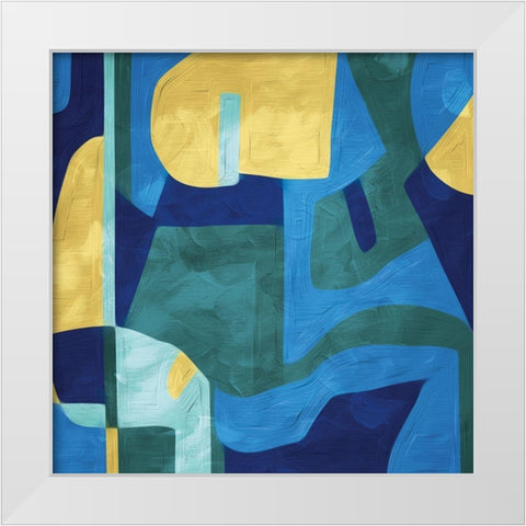 Abstract Geo White Modern Wood Framed Art Print by Villa, Milli