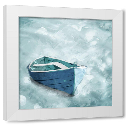 Lonely Boat White Modern Wood Framed Art Print by Villa, Mlli