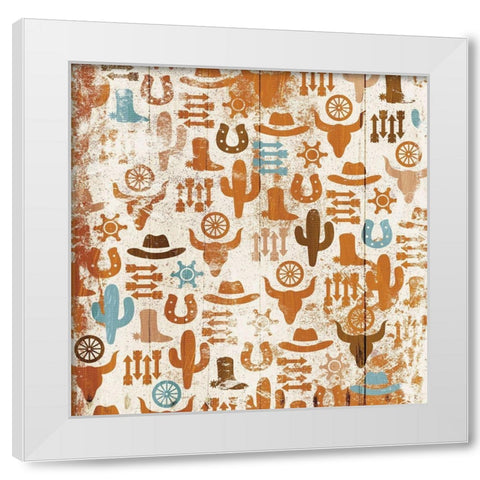 Western Print White Modern Wood Framed Art Print by Villa, Mlli