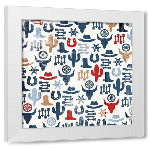 Western Print Patriotic White Modern Wood Framed Art Print by Villa, Mlli