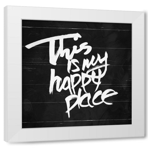 My Happy White Modern Wood Framed Art Print by Villa, Mlli