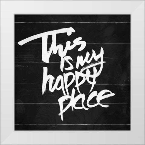 My Happy White Modern Wood Framed Art Print by Villa, Mlli