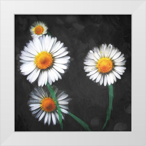 Together Flowers White Modern Wood Framed Art Print by Villa, Mlli