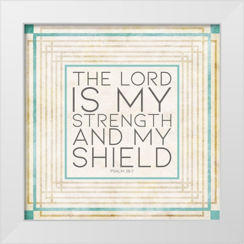 Shield White Modern Wood Framed Art Print by Villa, Mlli