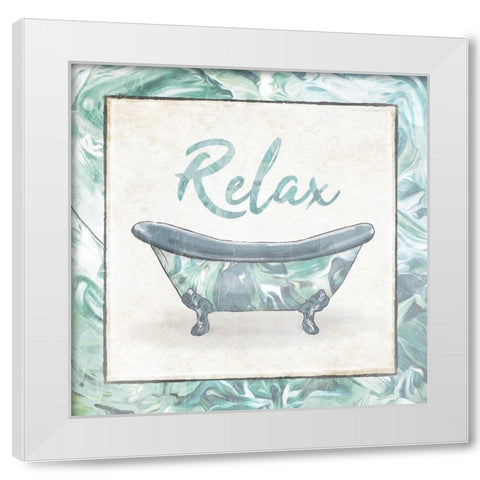 Relax Abstract Bath White Modern Wood Framed Art Print by Villa, Mlli