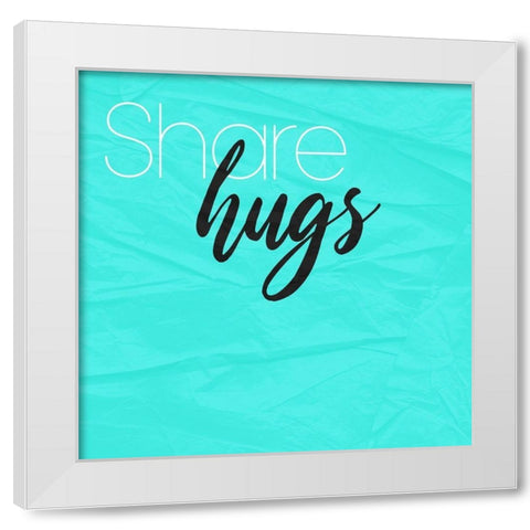 Share Hugs White Modern Wood Framed Art Print by Villa, Mlli