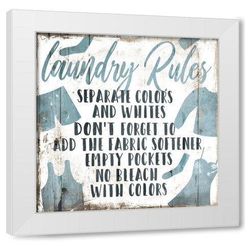 Laundry Rules Separate White Modern Wood Framed Art Print by Villa, Mlli