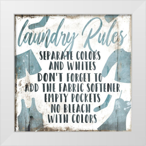 Laundry Rules Separate White Modern Wood Framed Art Print by Villa, Mlli