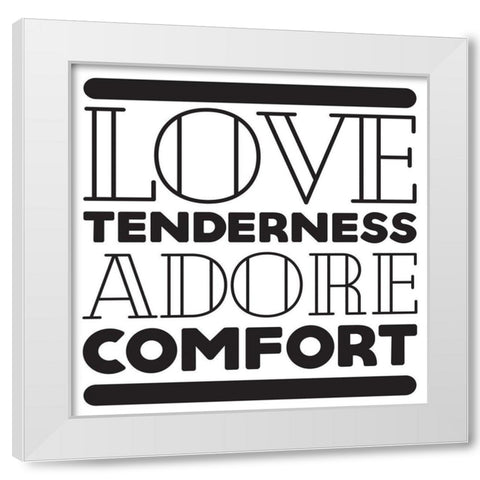 Love White Modern Wood Framed Art Print by Villa, Mlli