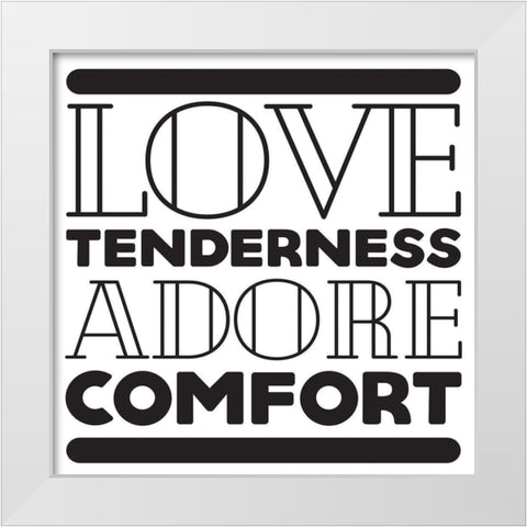 Love White Modern Wood Framed Art Print by Villa, Mlli