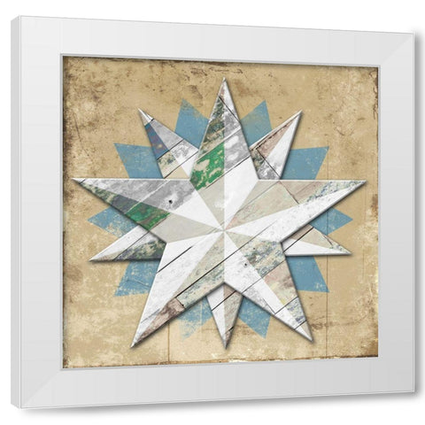 Wood Star White Modern Wood Framed Art Print by Villa, Mlli