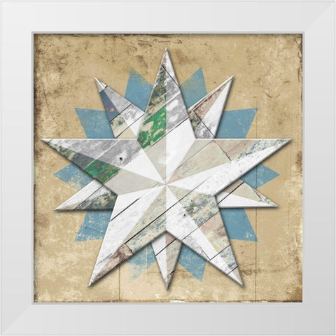 Wood Star White Modern Wood Framed Art Print by Villa, Mlli