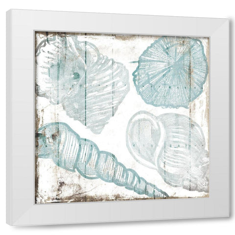 Sketched Shells White Modern Wood Framed Art Print by Villa, Mlli