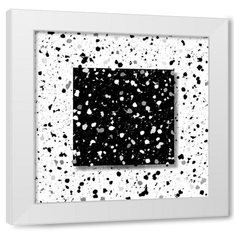 Black White Speckles White Modern Wood Framed Art Print by Villa, Mlli