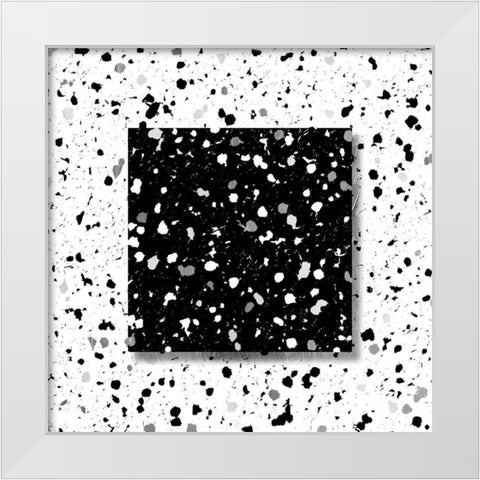Black White Speckles White Modern Wood Framed Art Print by Villa, Mlli