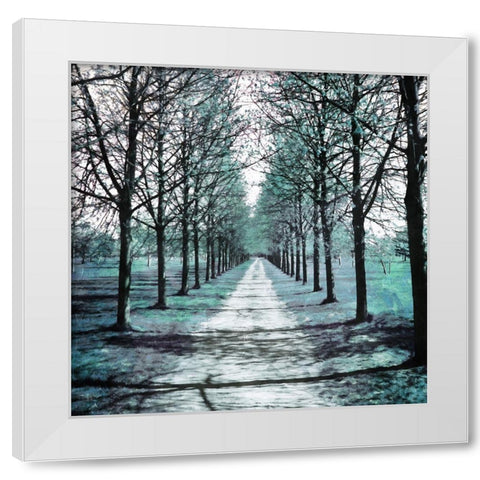 Blue Walk White Modern Wood Framed Art Print by Villa, Mlli