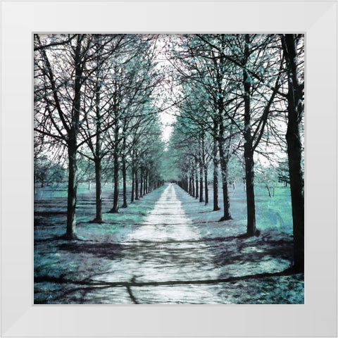 Blue Walk White Modern Wood Framed Art Print by Villa, Mlli