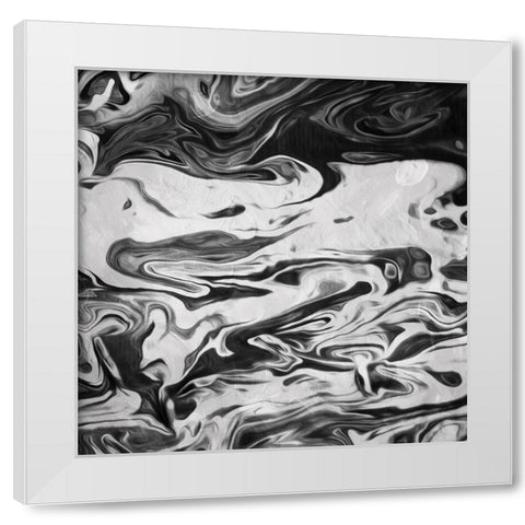 Black And White Gel White Modern Wood Framed Art Print by Villa, Mlli