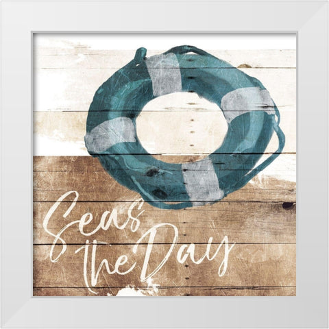 Seas The Day White Modern Wood Framed Art Print by Villa, Mlli