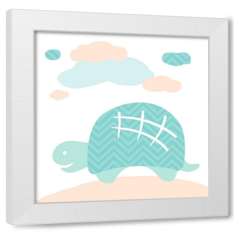 Turtle Fun Cream White Modern Wood Framed Art Print by Villa, Mlli