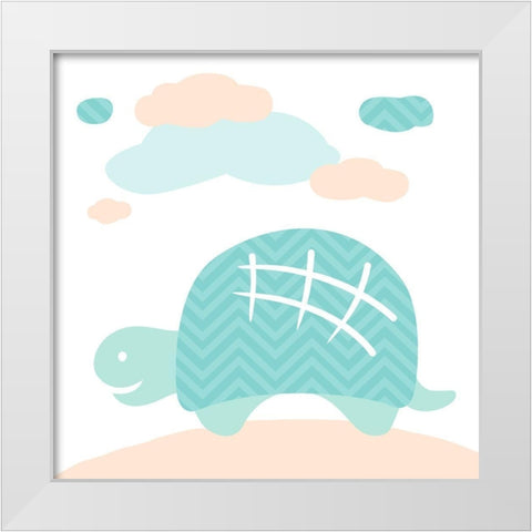 Turtle Fun Cream White Modern Wood Framed Art Print by Villa, Mlli