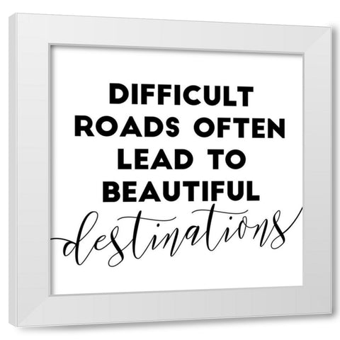 Destination Simple White Modern Wood Framed Art Print by Villa, Mlli
