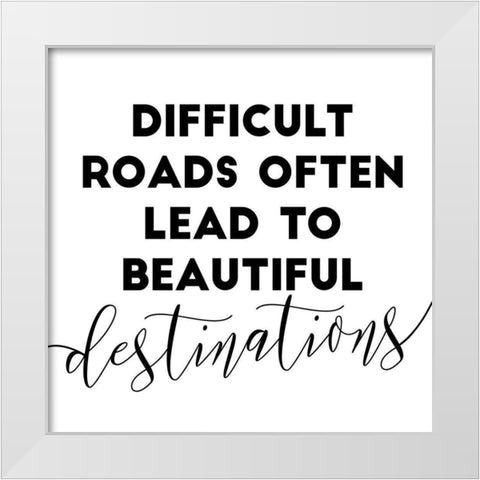 Destination Simple White Modern Wood Framed Art Print by Villa, Mlli