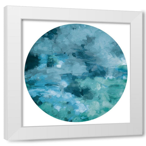 More Cloudy With Chance Circle White Modern Wood Framed Art Print by Villa, Mlli