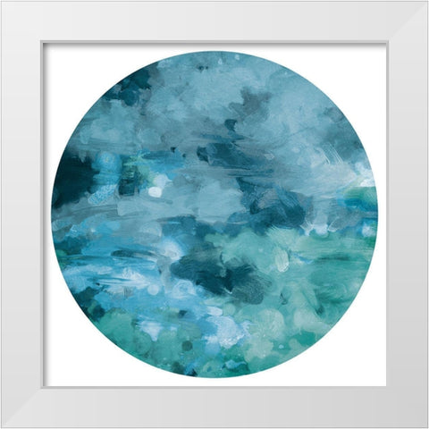 More Cloudy With Chance Circle White Modern Wood Framed Art Print by Villa, Mlli