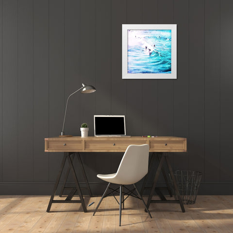 Wave Time White Modern Wood Framed Art Print by Villa, Mlli