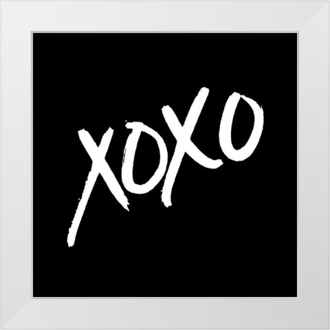 Xoxo Black White Modern Wood Framed Art Print by Villa, Mlli